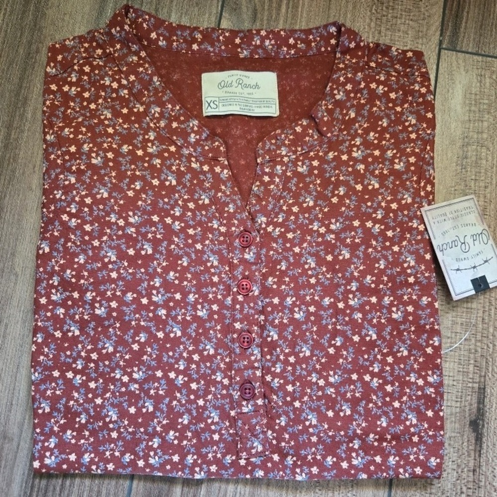 Old‎ Ranch NWT Ballaine Pop Over Floral Mahogany XS NEW